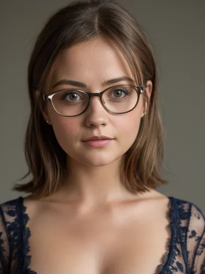 photo of Jenna Coleman as a sexy librarian, glasses, extremely high quality RAW photograph, detailed background, intricate, Exquisite details and textures, highly detailed, ultra detailed photograph, warm lighting, artstation, 4k, sharp focus, high resolution, detailed skin, detailed eyes, 8k uhd, dslr, high quality, film grain, Fujifilm XT3,