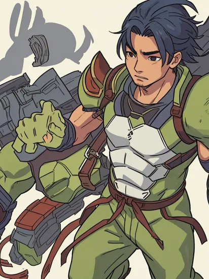 OWgenji wearing a  hulk armor