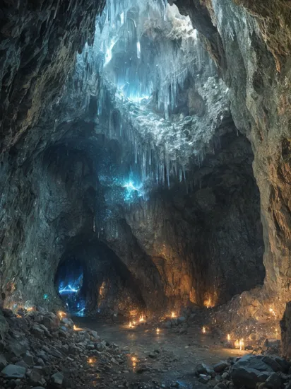 a cave full of diamonds and luminous crystals, fantasy photo, harry potter style, trending on artstation, hdr, mysterious