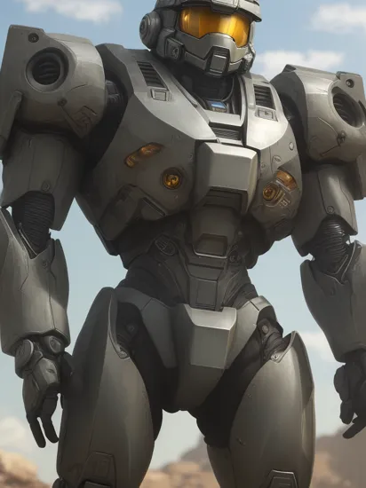 best quality, ultra high res,photorealistic,,master chief mecha,
