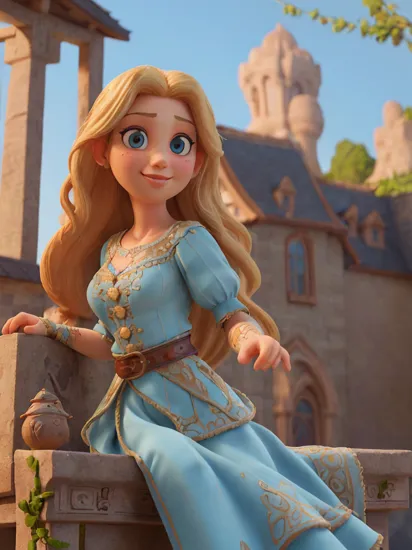 rapunzel from tangled, upper body, naked, smile, blush, outdoors, day, blue sky, sky, temple, looking at viewer, mountain, moody lighting, facing viewer, croptop, (masterpiece), (best quality:1.4), absurdres, [:intricate details:0.2], (beautiful detailed face:1.4), age 40, a photorealistic painting, fantasy art, 3d render, cgi, symetrical, octane render, 35mm, bokeh, 9:16, (intricate details:1.12), hdr, (intricate details, hyperdetailed:1.15), (natural skin texture, highly lit body, hyperrealism, soft light, sharp:1.2)