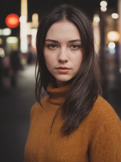 A stunning intricate full color (portrait:1.7) of (AmaiLiu woman:1.1), wearing a black turtleneck, epic character composition, by ilya kuvshinov, alessio albi, nina masic, sharp focus, natural lighting, subsurface scattering, f2, (35mm:1.3), (film grain:1.2), perfect face details,
"Amorous Encounter Under City Lights," Street Photography by Miguel Rodriguez, Leica Q2 Compact Digital Rangefinder Camera, Summilux 28mm f/1.7 ASPH Prime Lens @ f/2.8, ISO 500, 1/60 sec, Available Lighting from Neon Signage and Street Lamps; Style: Intimate, Whimsical, Cinematic Urban Scenes; Color Palette: Warm Yellow and Orange Tones, Deep Blues and Purples; Shooting Angle: Medium Telephoto, Frames within Frames, Dynamic Diagonals; Post Processing: Subdued Monochromatic Conversion, Selective Saturation, Textured Overlays, Darkening Edges; Keywords: Lovebirds, Passionate Embraces, Iconic Metropolises, Illuminated Architecture, Poetic Moments, Bittersweet Melancholy, Fleeting Connection, Invisible Bonds, Unplanned Interactions.