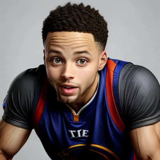 Карикатурный стиль
Stephen Curry (NBA), super funny cartoon style, in the style of grotesque caricatures, half body view, adi granov, marcin sobas, punctuated caricature, grey background color --v 6.0 --s 250 --ar 4:5