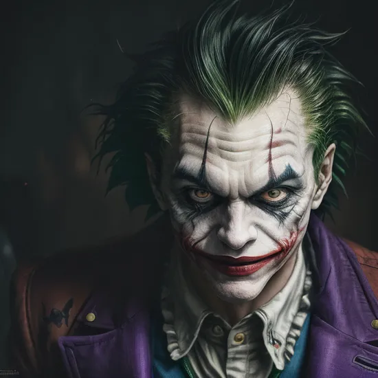(the joker) as (super Saiyan), hyper realistic, highly defined, highly detailed