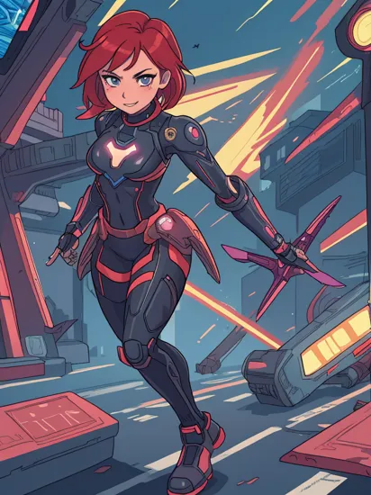 full body of Girl cyber-punk 20 y.o [, <hypernet:pureerosface_v1:1> ] with the gradient red hair glowing floating, short hair, anger facial expression, [relfect dress, technology dress, iron man dress, see-through stomach gothic dress,
iron-man neck glowing, glow shine body, iron blackcat suit], (high detailed skin:1.5), [shine detail eyes, detailed face, look at viewer, smile, amazing detail, 8k resolution, RTX, best art, sexy,[ background in top-down of buiding, vaporwave
vibe art style, city night, night, glowing led sign, sci-fi, futuristic ], [ ariel view futuristic background], looking viewer, Dark, cyberpunk 2077 style, tron movie, 1girl, perfect finger, medium breast, action movie pose, CGI Background, Galaxy glowing,
portal dimension, iron short, correct eyes, sci-fi ring bracelet on the right hand, multiverse, ready player one, alita, background realistic, futuristic, Array with Dynamic Particles, 3d Futuristic technology style, perfect hand, running pose, action jumping pose