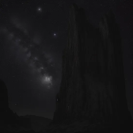 An astrophotography masterpiece, cthulhu mythos, eldritch occult runes, by Ansel Adams and H.P. Lovecraft. cosmic horror seeps through the inky blackness, portal, glowing, as celestial bodies align with unfathomable precision, casting (eerie lighting:1.2) upon ancient monoliths that speak of unspeakable truths lurking beyond the stars