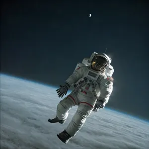astronaut jumping out of moon 