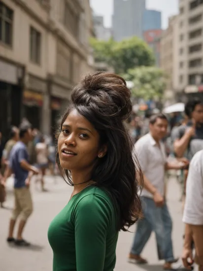 cinematic photo Candid Photo of She-Hulk, in a bustling city street, with natural, candid lighting, revealing her everyday interactions with people  . 35mm photograph, film, bokeh, professional, shot by girma berta, 4k, highly detailed