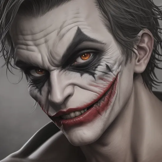 Hyperrealistic art of  
The Joker a naked man in manga style in Gotham city universe, Extremely high-resolution details, photographic, realism pushed to extreme, fine texture, incredibly lifelike