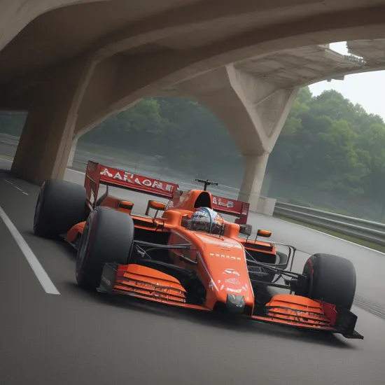 (1mca f1 car 70s:1.3) travels along a motorway passing under an overpass, a giant robot resembling sonic the hedgehog has crashed over the underpass revealing his internal mechanical suit, by Simon Stalenhag, masterpiece, best quality, anime, highly detailed background, perfect lighting, best quality, 4k, 8k, ultra highres, raw photo in hdr, sharp focus, intricate texture, best quality, 4k, 8k, ultra masterpiece, 4K, high quality, dgtlv2  
