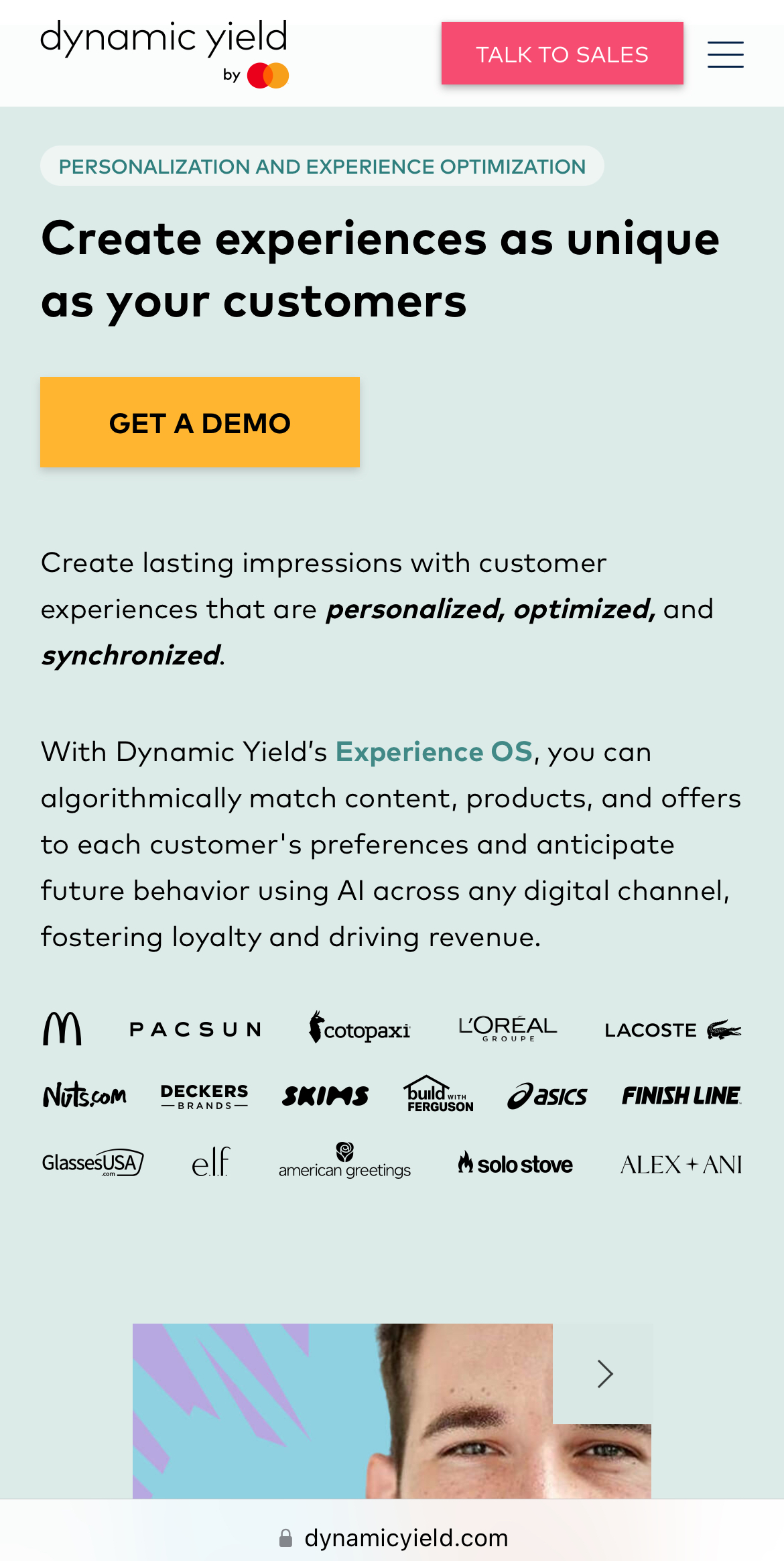 Dynamic Yield for AI Personalization